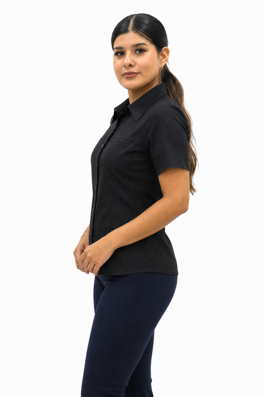 Blusa Manga Corta Modelo - 100 Negro