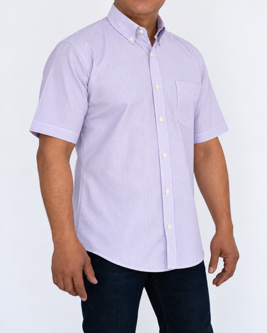 Camisa Hombre Moda Juvenil Modelo 2023 Lila Manga Corta