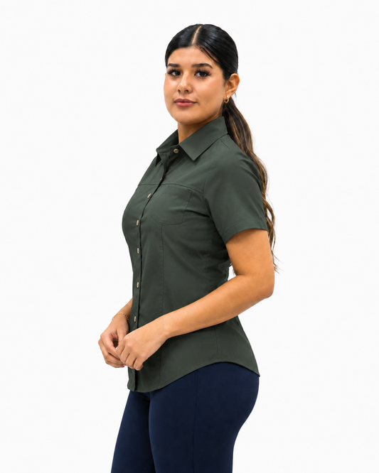 Blusa Manga Corta Modelo - 100 Verde Militar