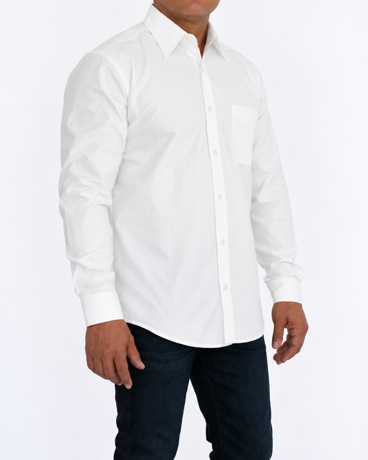Camisa Hombre Moda Juvenil Isabella Blanco Manga Larga