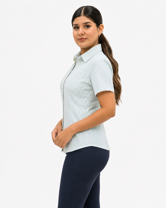 Blusa Manga Corta Modelo - 2025 Rayas Verde