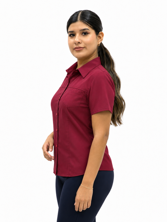 Blusa Manga Corta Modelo - 100 Rojo Quemado