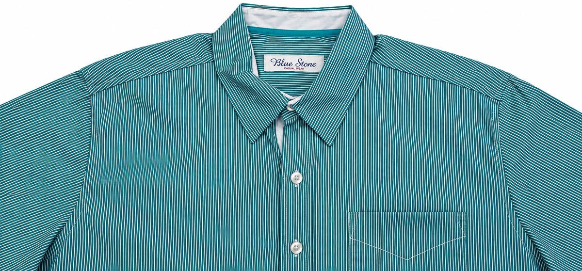 Camisa Hombre Moda Juvenil Modelo 2035 Verde Manga Corta