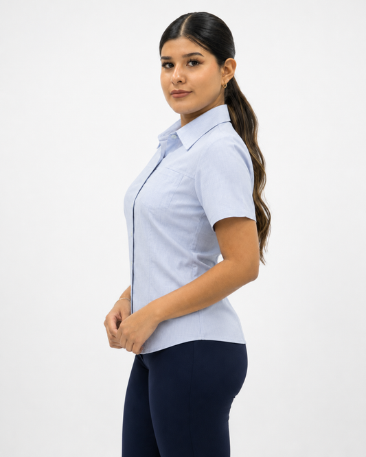 Blusa Manga Corta Modelo - 2022 Azul Cielo