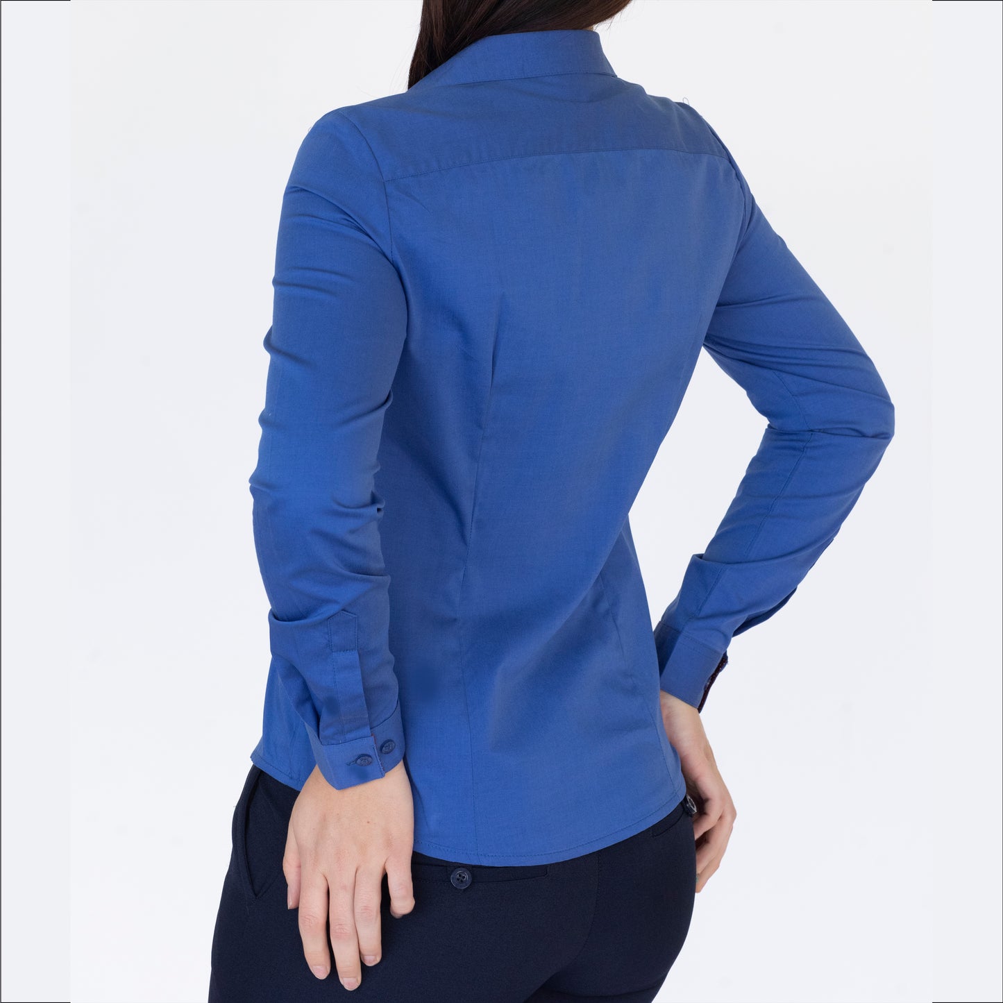 Blusa Manga Larga Modelo - Kansas Cuello V Plumbago