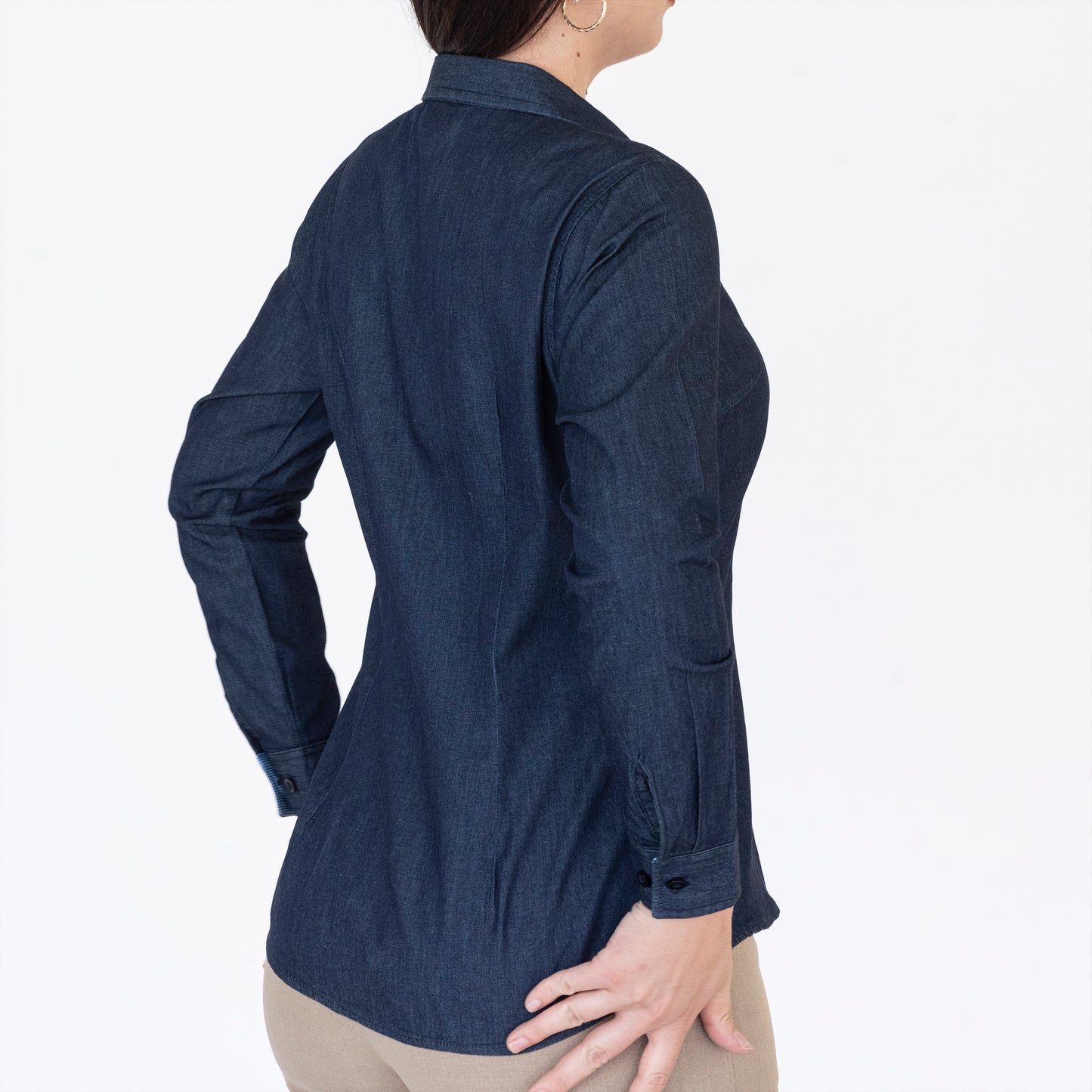 Blusa Manga Larga Modelo - Mezclilla Delgada