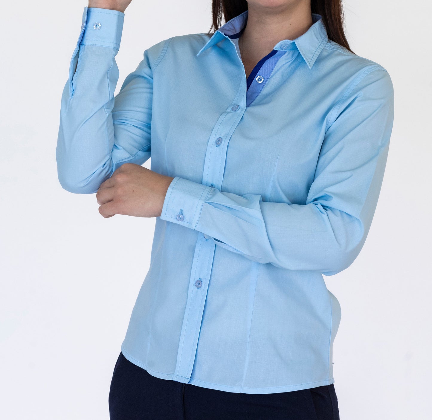 Blusa Manga Larga Modelo - Pique Glow Azul