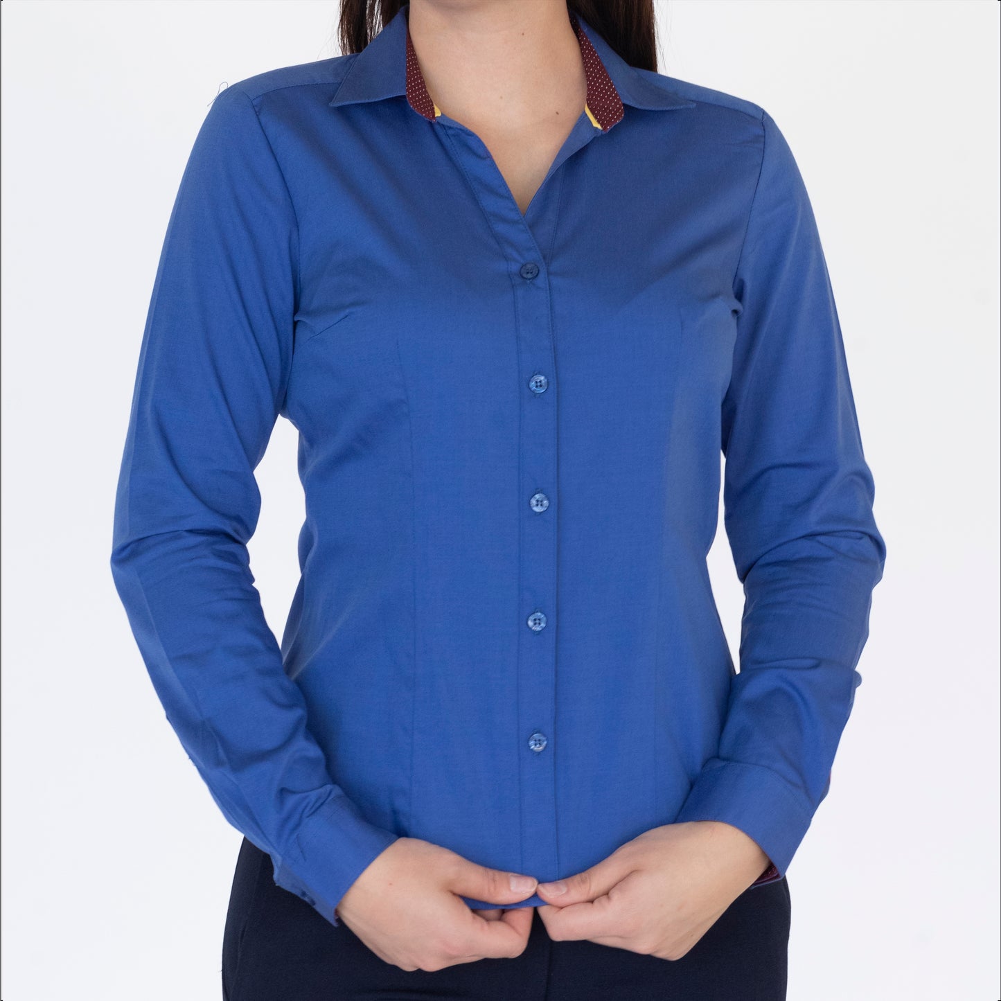 Blusa Manga Larga Modelo - Kansas Cuello V Plumbago