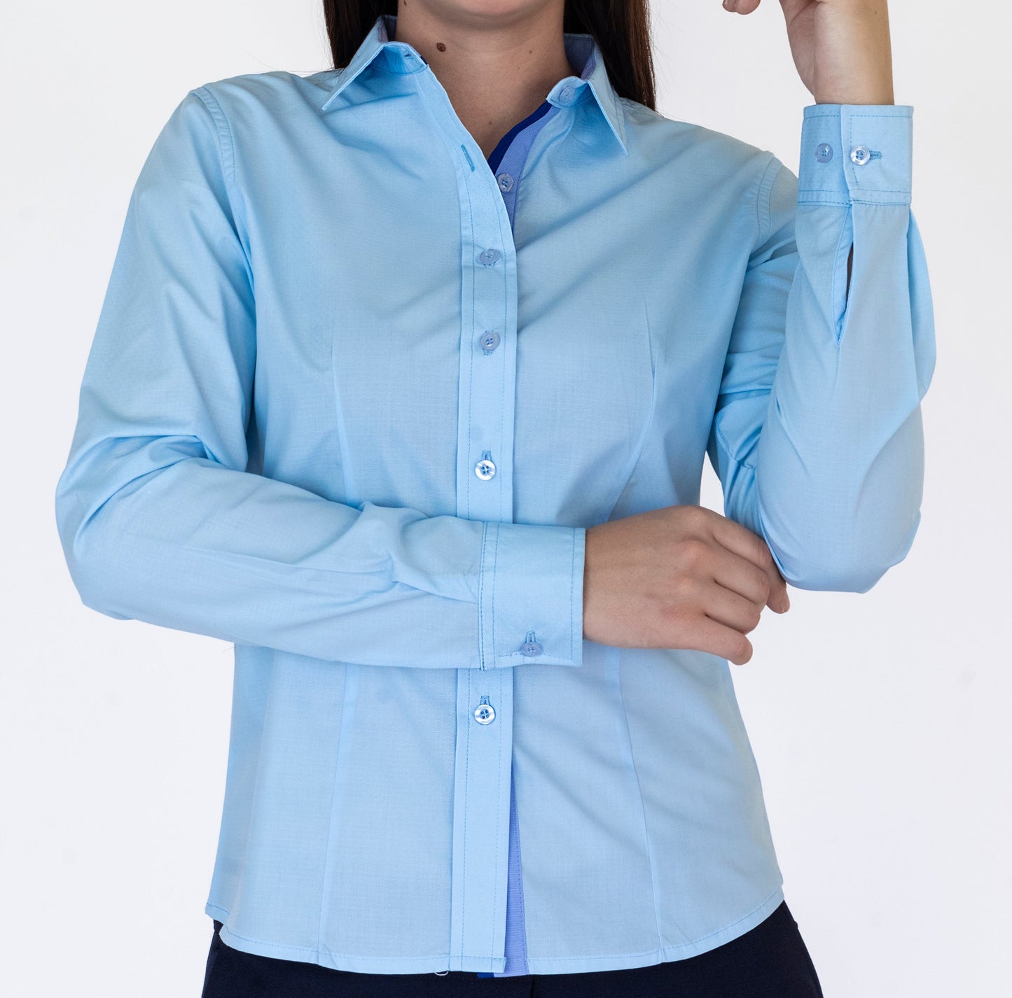 Blusa Manga Larga Modelo - Pique Glow Azul