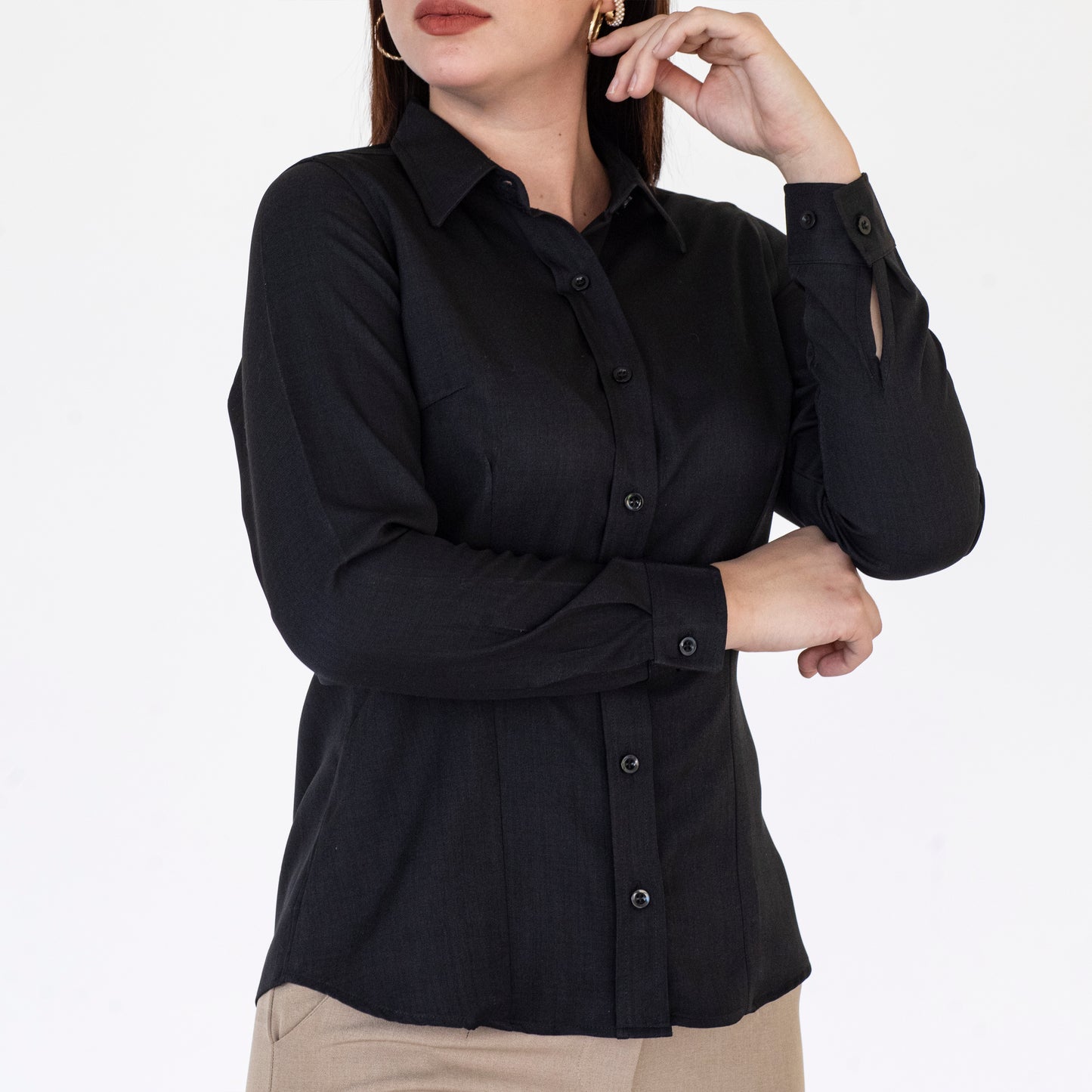 Blusa Manga Larga Modelo - Shila Negro
