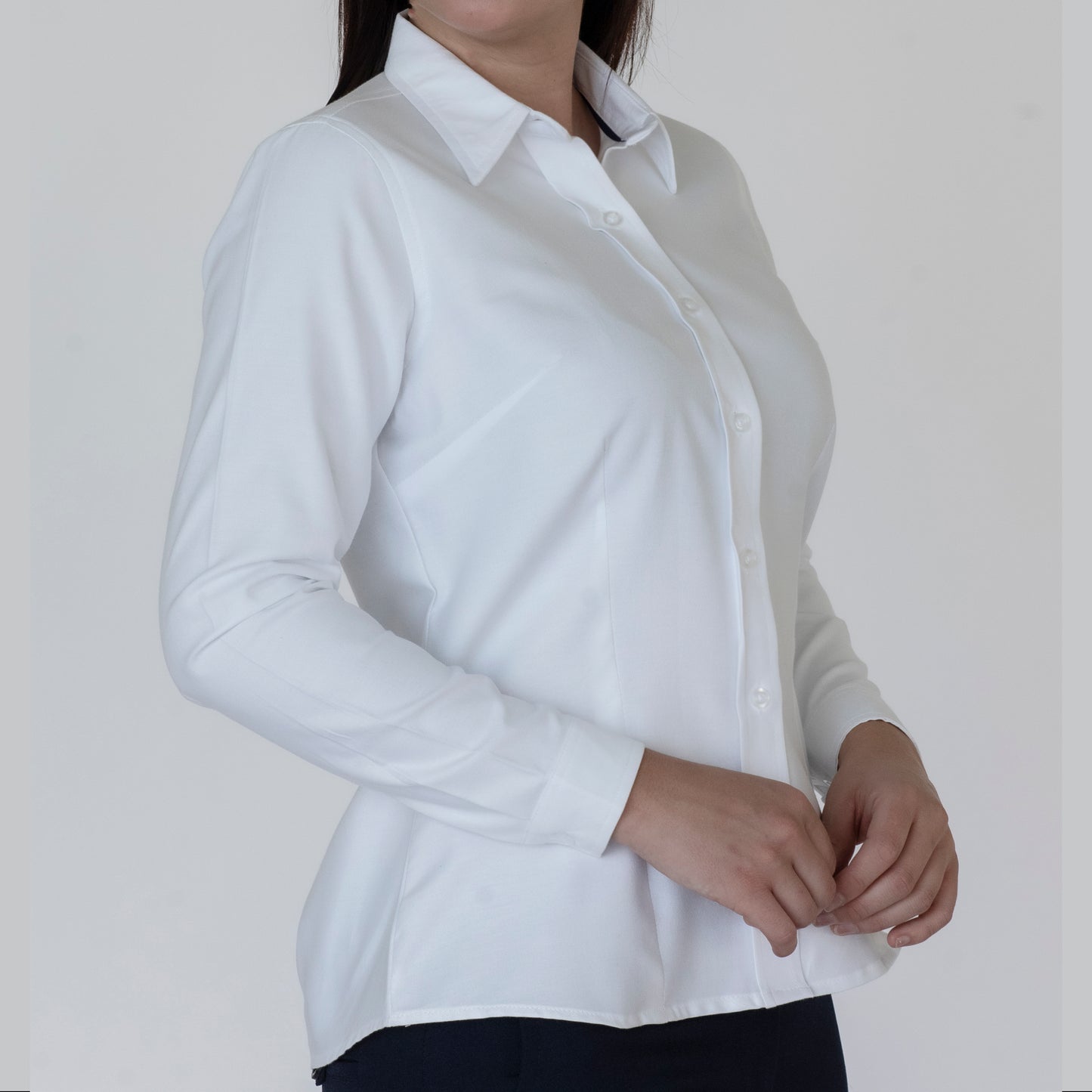 Blusa Manga Larga Modelo - Oxford Hindú Blanco