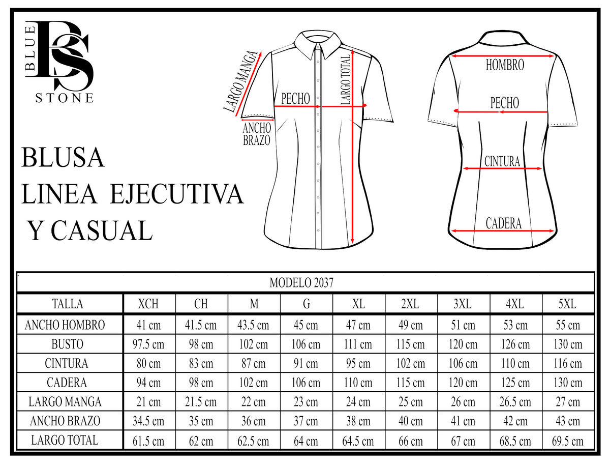 Blusa Manga Corta Modelo - 2037 Rojo