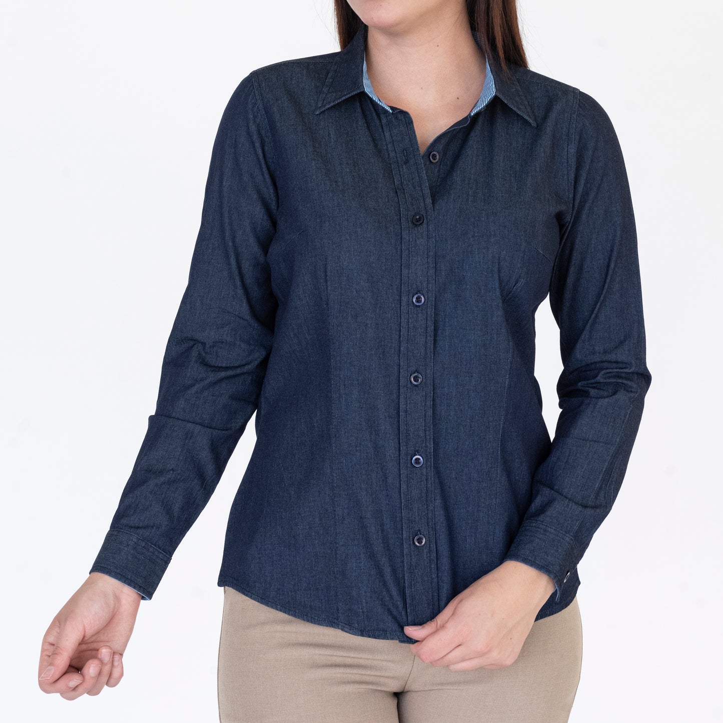 Blusa Manga Larga Modelo - Mezclilla Delgada