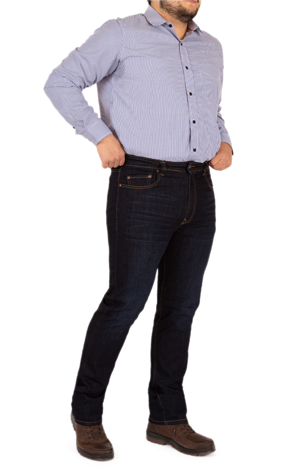 Pantalón De Mezclilla Lavado y Suavizado Hombre - Corte Recto Stretch Blue Stone