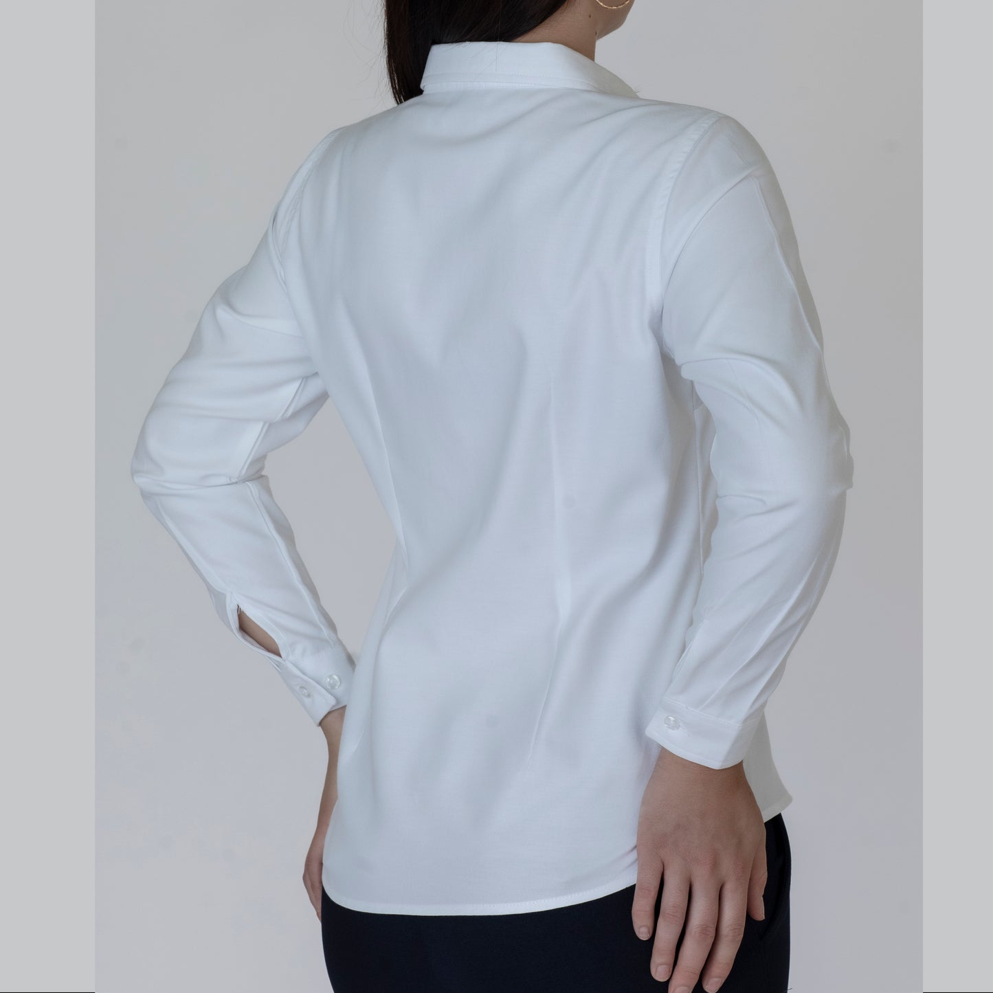 Blusa Manga Larga Modelo - Oxford Hindú Blanco