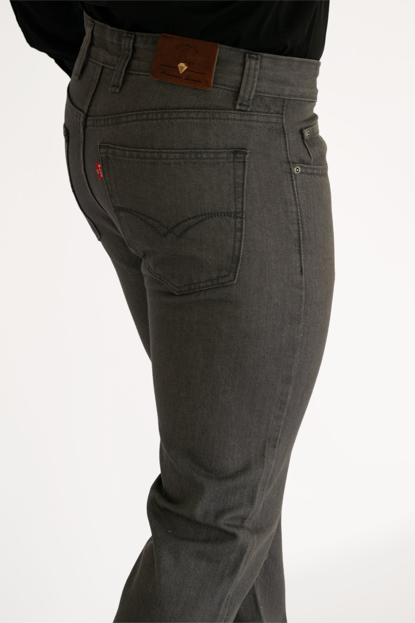 Pantalón De Mezclilla Gris - Corte Recto Rígido Blue Stone