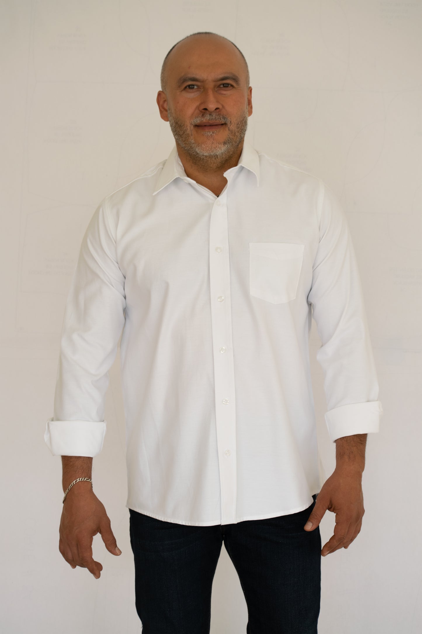 Camisa Hombre Moda Juvenil Modelo Oxford Blanco