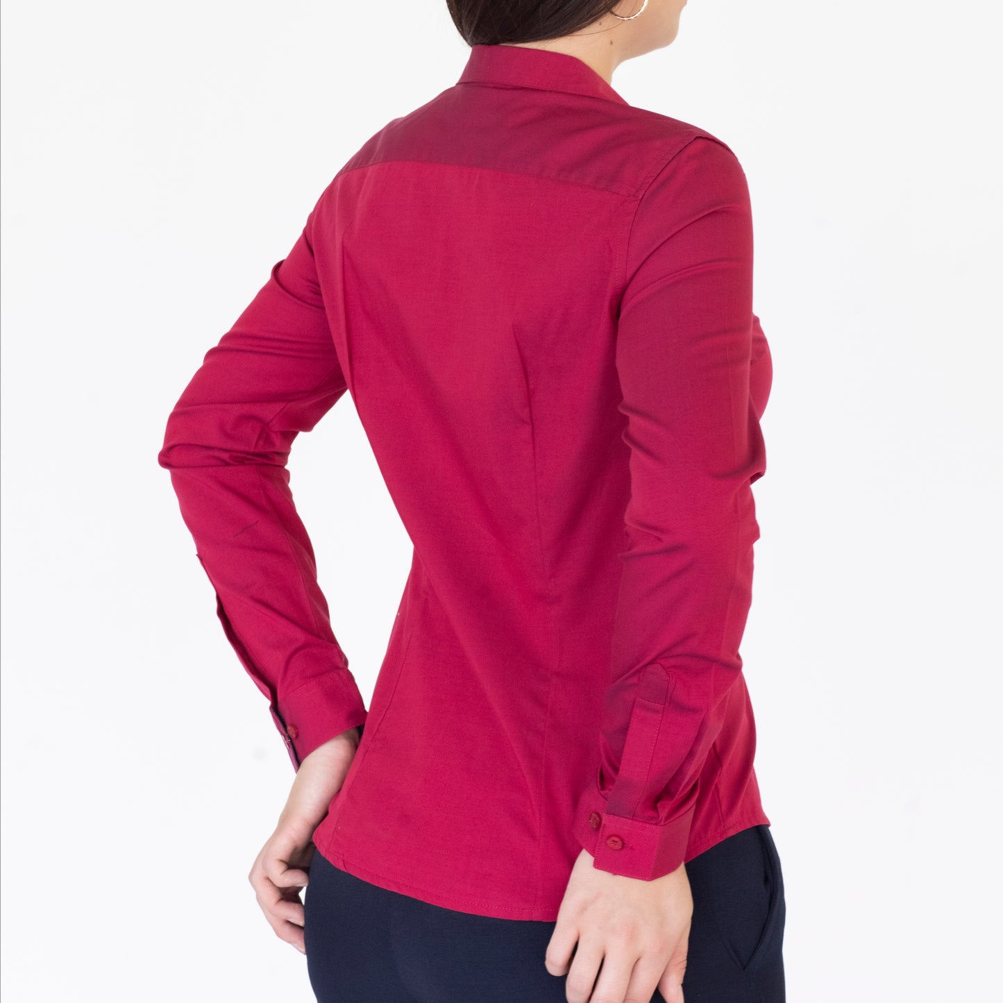Blusa Manga Larga Modelo - Kansas Cuello V Vino