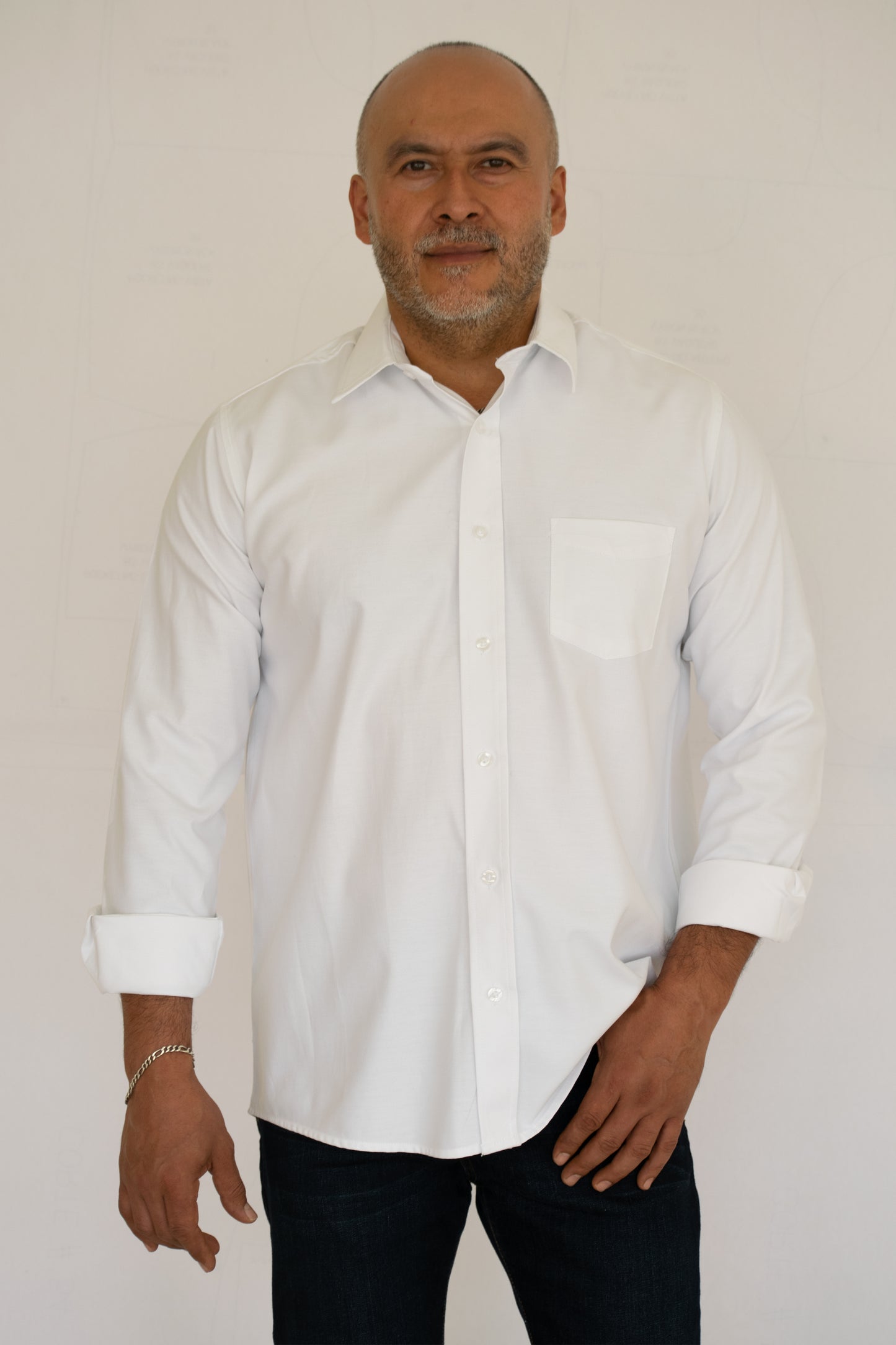 Camisa Hombre Moda Juvenil Modelo Oxford Blanco