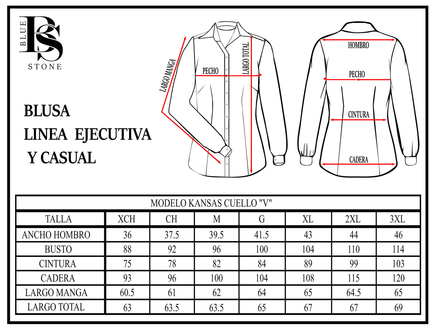 Blusa Manga Larga Modelo - Kansas Cuello V Verde