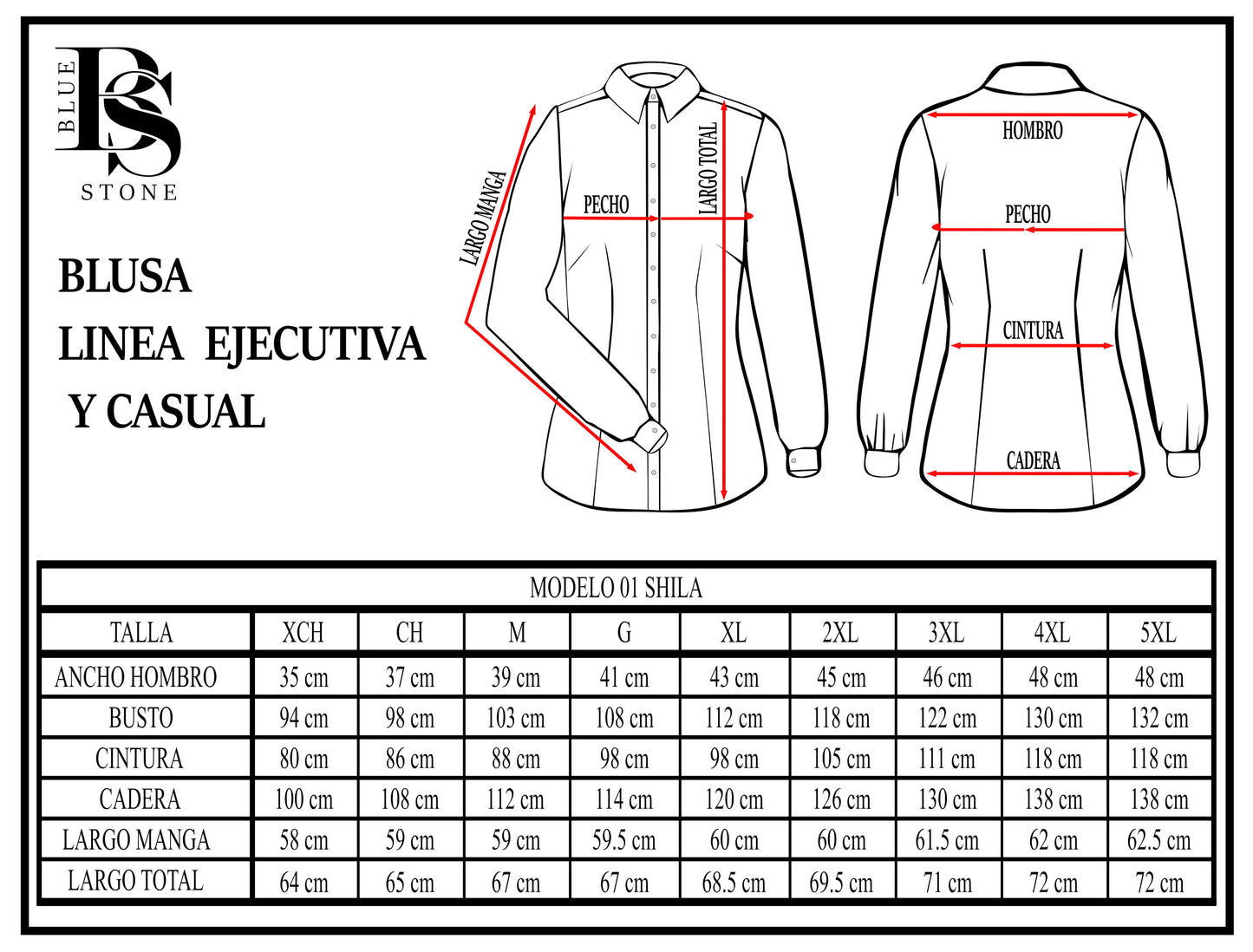 Blusa Manga Larga Modelo - Shila Azul Cielo