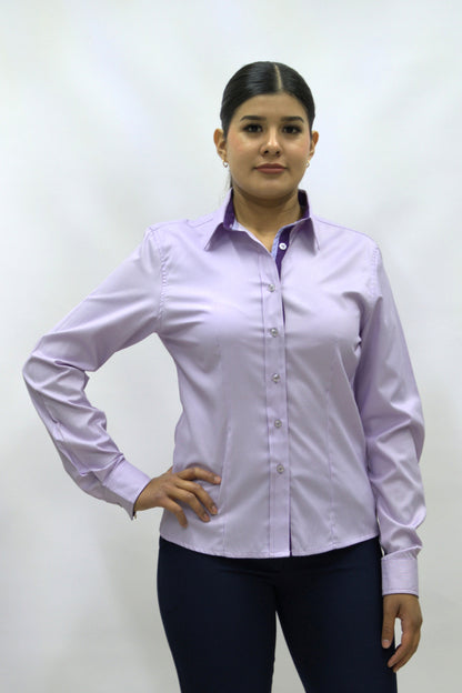 Blusa Manga Larga Modelo - Oslo Lila Rayas