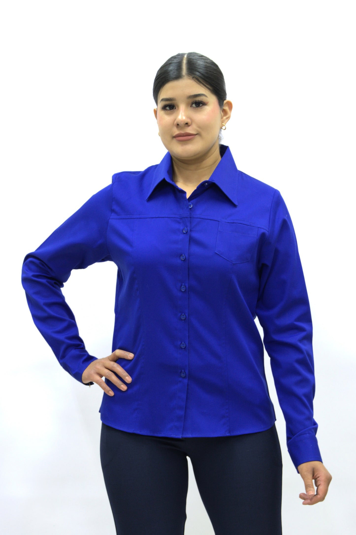 Blusa Manga Larga Modelo - 100 Azul Rey