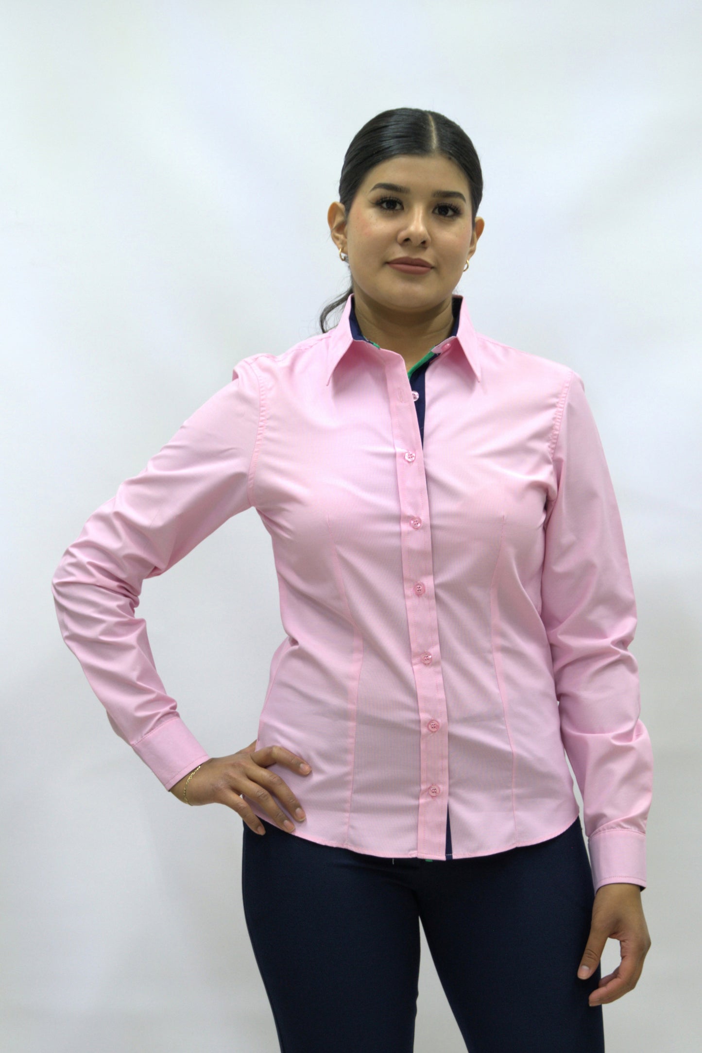 Blusa Manga Larga Modelo - Villela Rosa Pastel