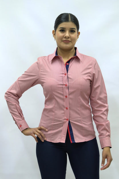 Blusa Manga Larga Modelo - Oslo Rojo Cuadros