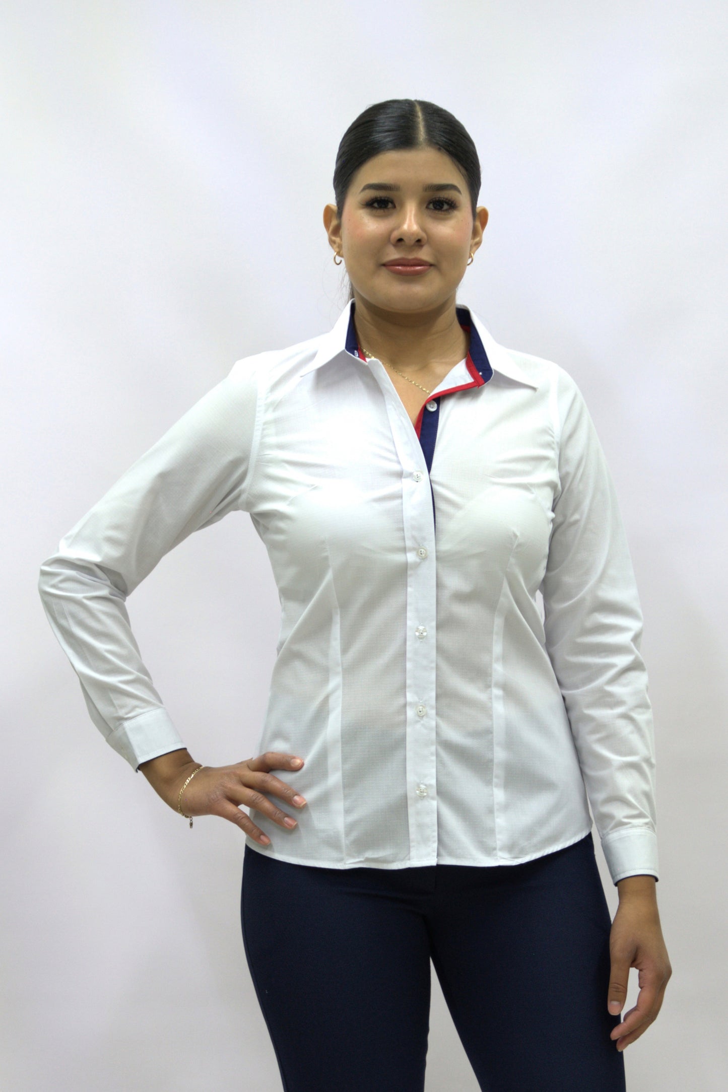 Blusa Manga Larga Modelo - Pique Glow Blanco