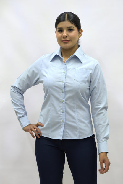 Blusa Manga Larga Modelo - 2022 Azul Cielo