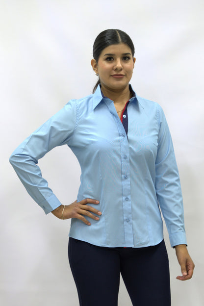 Blusa Manga Larga Modelo - Villela Azul Cielo
