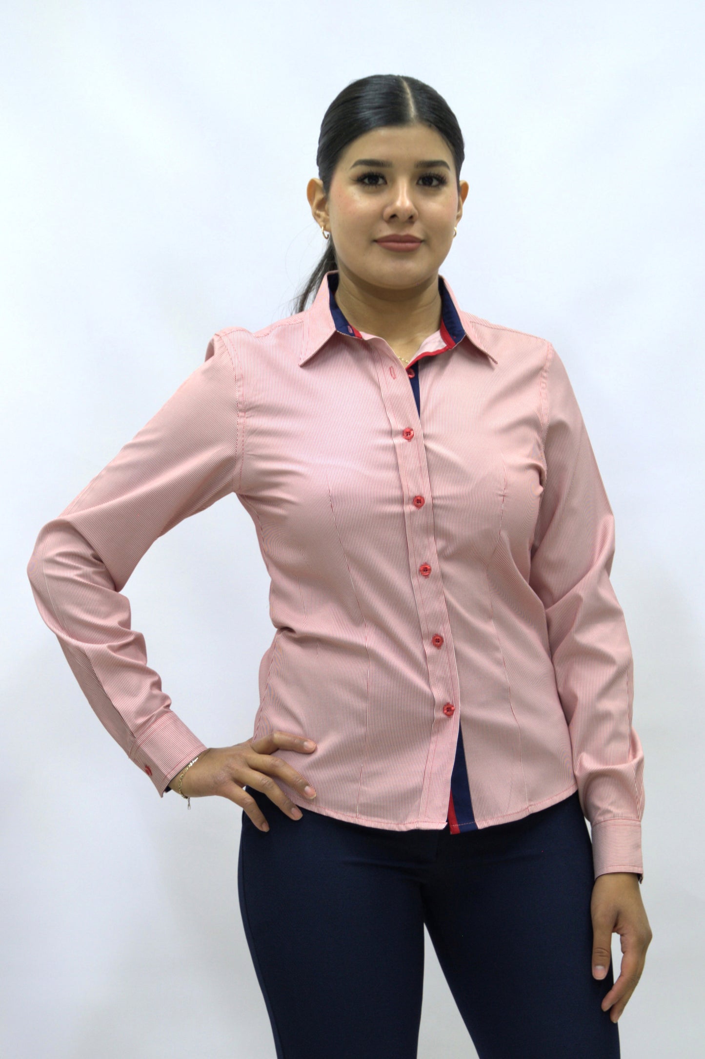 Blusa Manga Larga Modelo - Oslo Rojo Rayas