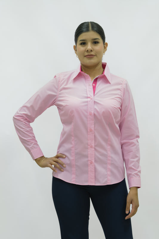 Blusa Manga Larga Modelo - Pique Glow Rosa Fuerte