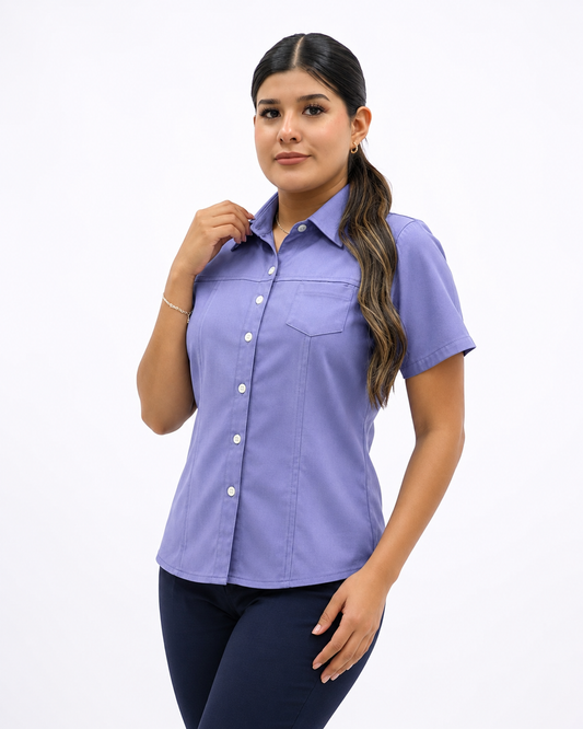 Blusa Manga Corta Modelo - 100 Plumbago 1