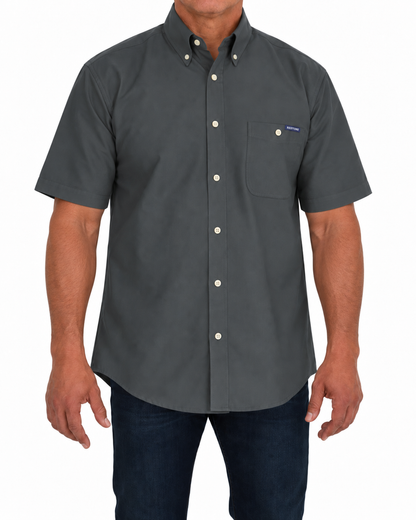 Camisa Hombre Moda Juvenil Modelo 100 Verde Botella Manga Corta