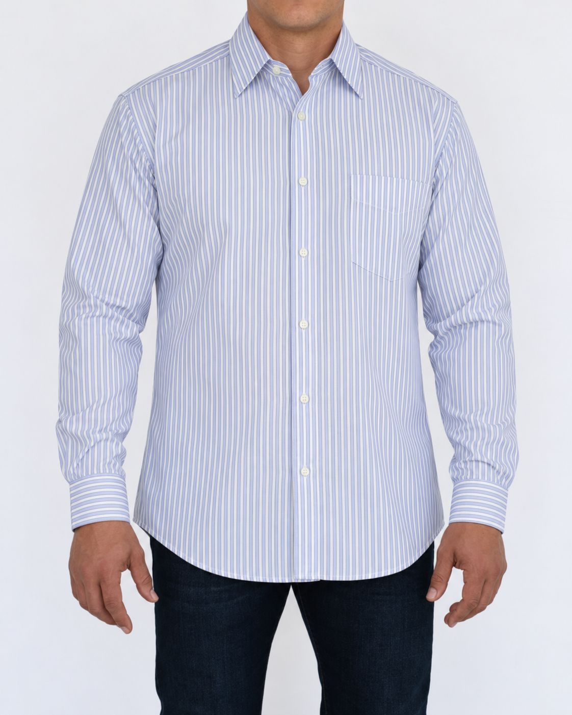 Camisa Hombre Moda Juvenil Modelo 2018 Azul Manga Larga