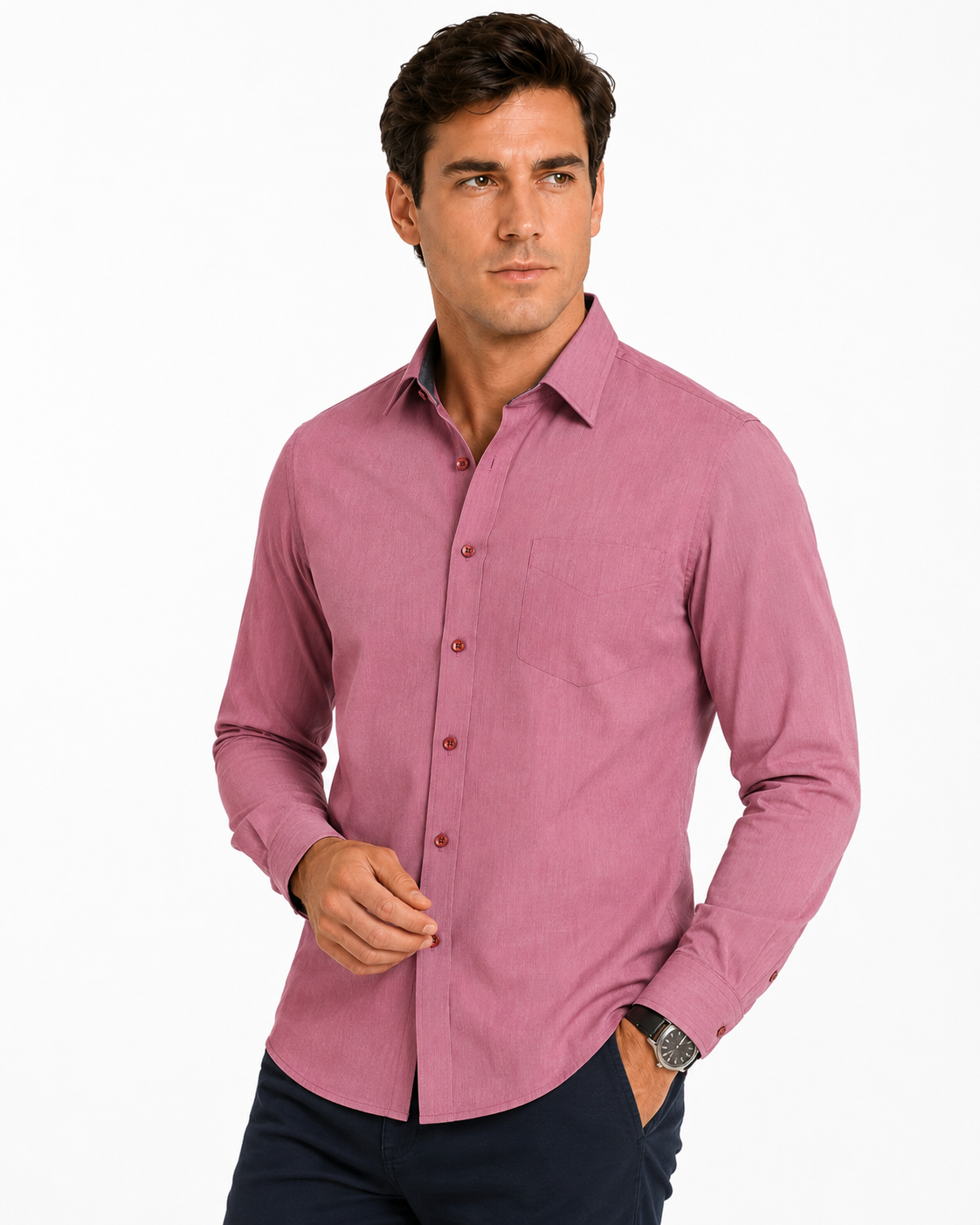 Camisa Hombre Moda Juvenil 2039 Manga Larga
