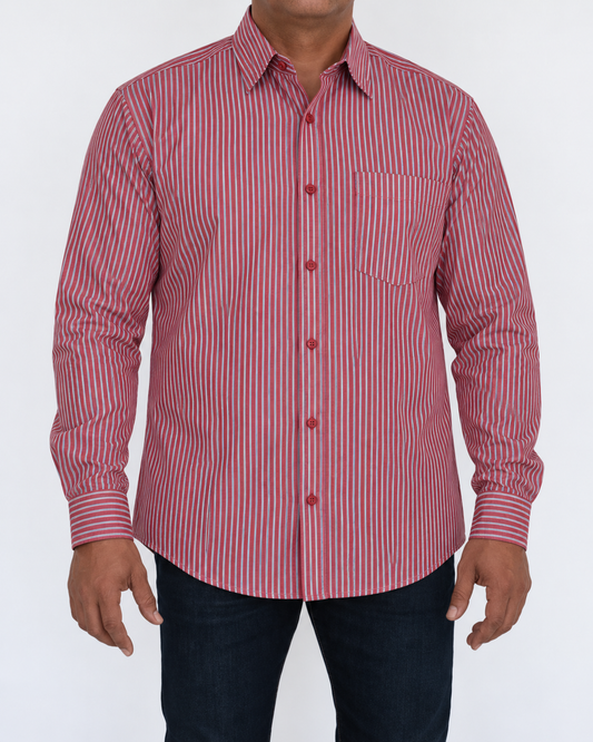 Camisa Hombre Moda Juvenil Modelo 2050 Manga Larga