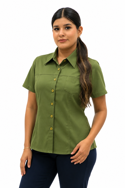 Blusa Manga Corta Modelo - 100 Verde Manzana