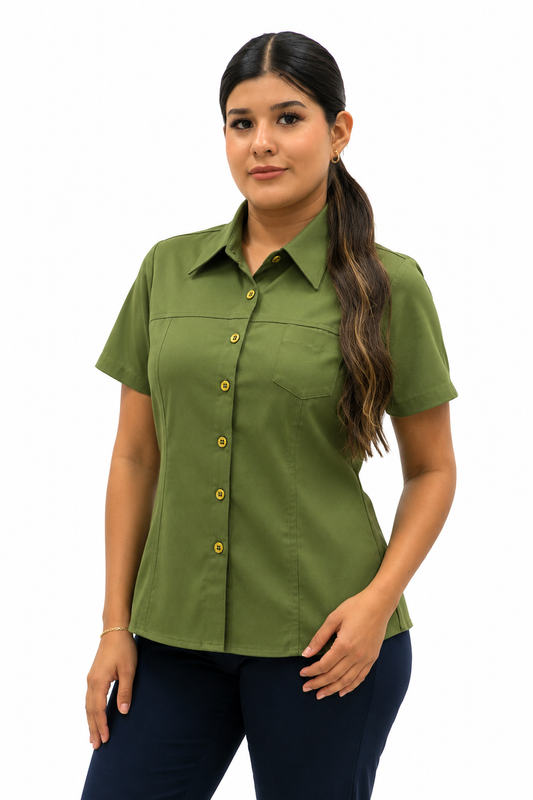 Blusa Manga Corta Modelo - 100 Verde Manzana