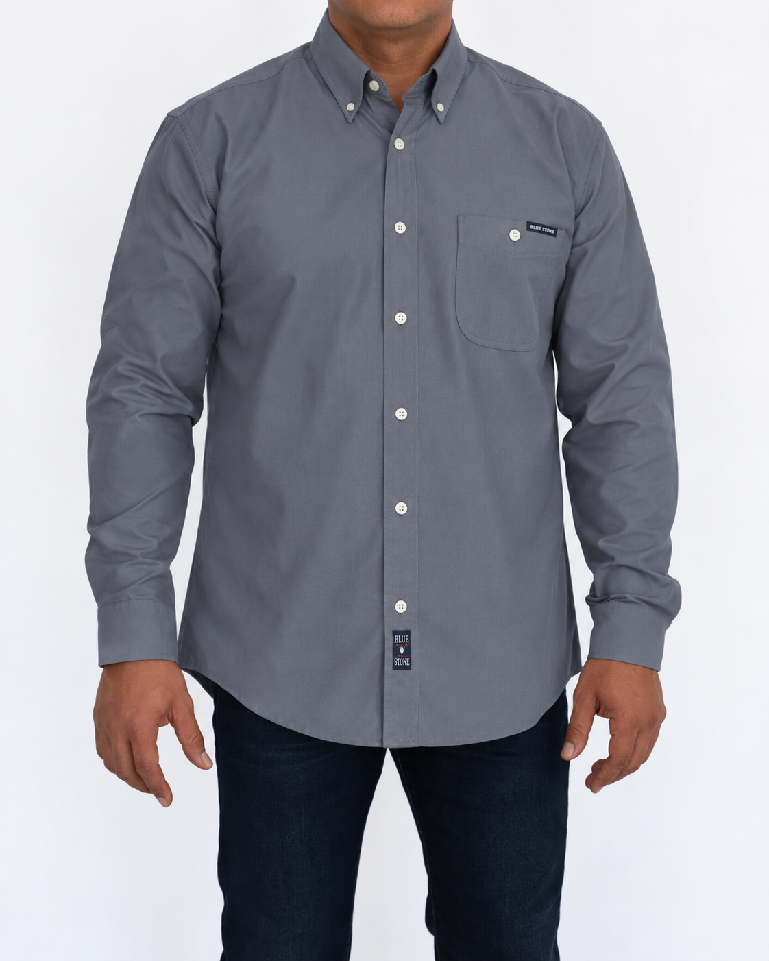 Camisa Hombre Moda Juvenil Modelo 100 Gris Claro Manga Larga