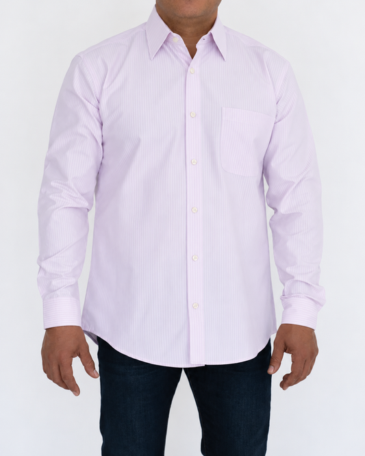 Camisa Hombre Moda Juvenil Isabella Lila Manga Larga