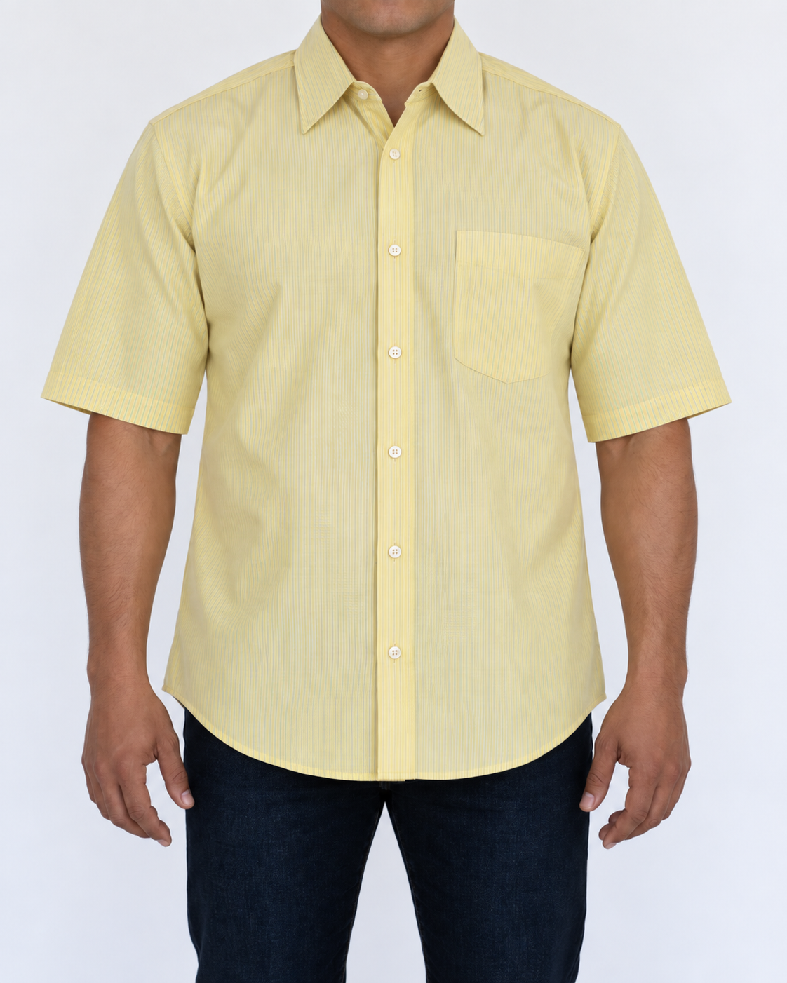 Camisa Hombre Moda Juvenil Modelo 1528 Rayas Manga Corta