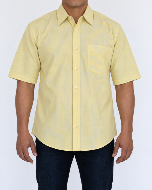 Camisa Hombre Moda Juvenil Modelo 1528 Rayas Manga Corta