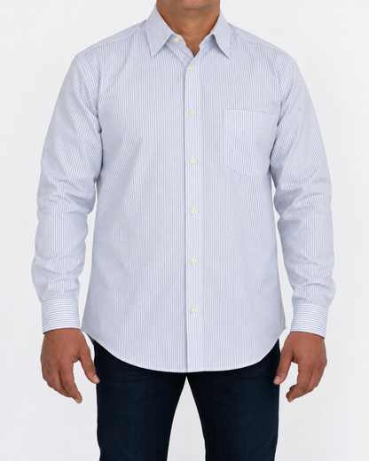 Camisa Hombre Moda Juvenil Modelo 2017 Azul Manga Larga