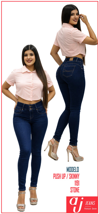 Pantalón De Mezclilla Para Mujer Push Up / Skinny Mod 1191