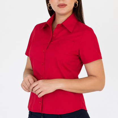 Blusa Manga Corta Modelo - 100 Rojo