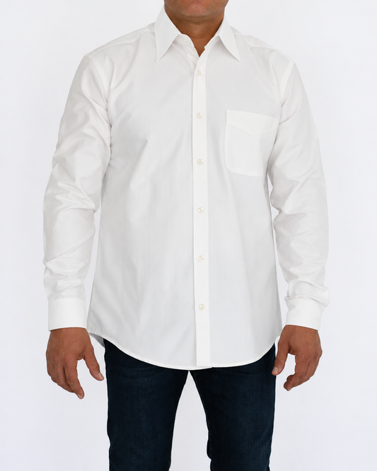 Camisa Hombre Moda Juvenil Isabella Blanco Manga Larga