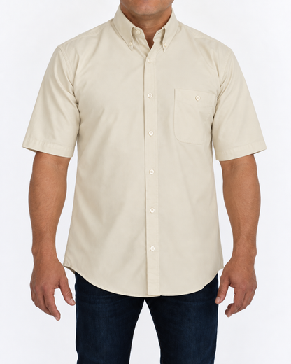 Camisa Hombre Moda Juvenil Modelo 100 Arena Manga Corta